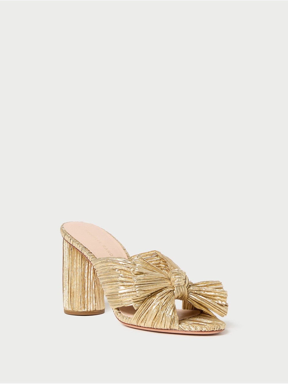 Loeffler Randall Penny Gold Pleated Bow Heel